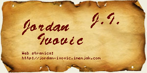 Jordan Ivović vizit kartica